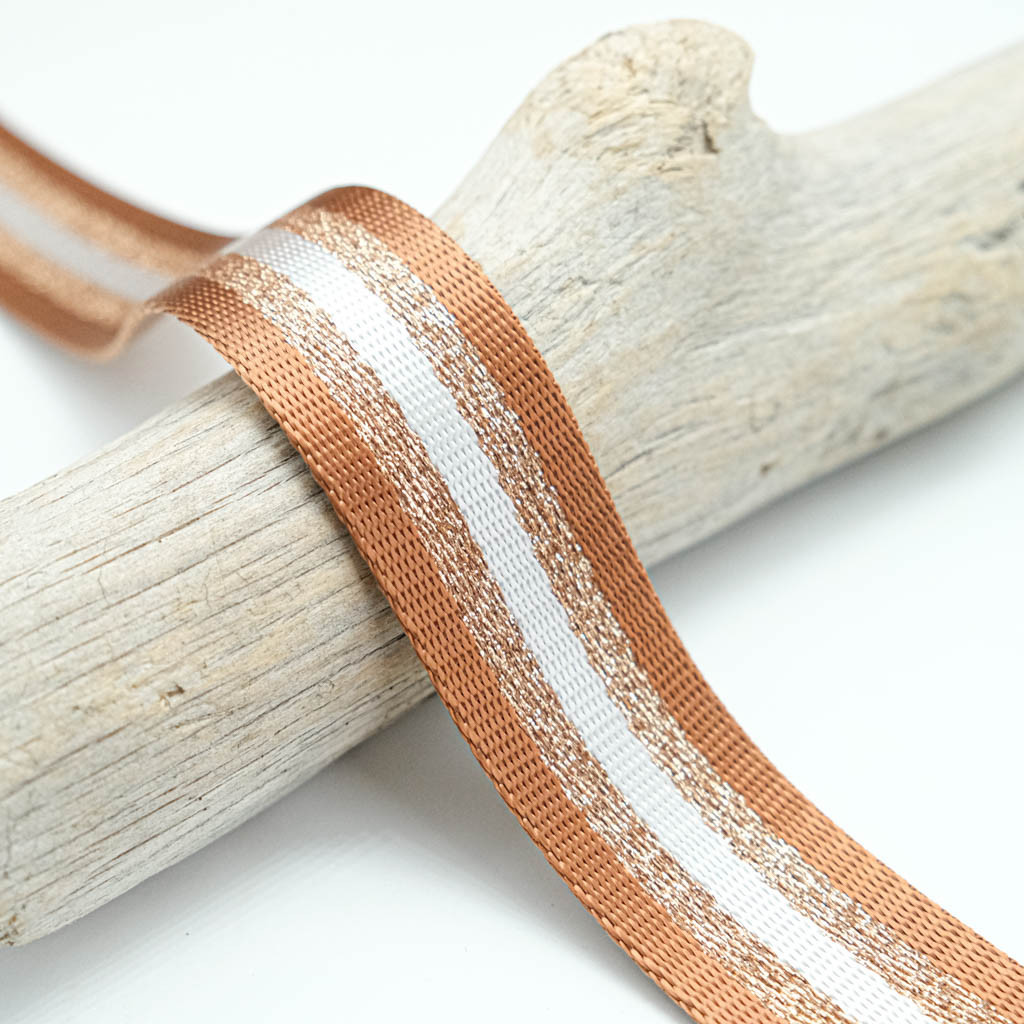 Three-Color Copper Lurex Strap - Maison Klem
